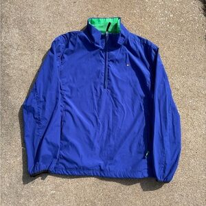 Tommy Hilfiger 90s blue quarter-zip windbreaker.